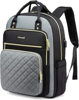 LOVEVOOK Laptop Backpack for Women, Fashion Travel Work Commuter Backpack Purse with USB Port, Lightweight Casual Daypacks, Nurse Teacher College Computer Bag, Fit 15.6" Laptop