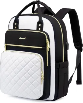 LOVEVOOK Laptop Backpack for Women, Lightweight Casual Daypacks, 15.6in Laptop, USB Port, Oxford Cloth, Ergonomic Shoulder Straps, 18 Pockets, 12-Month Free Return