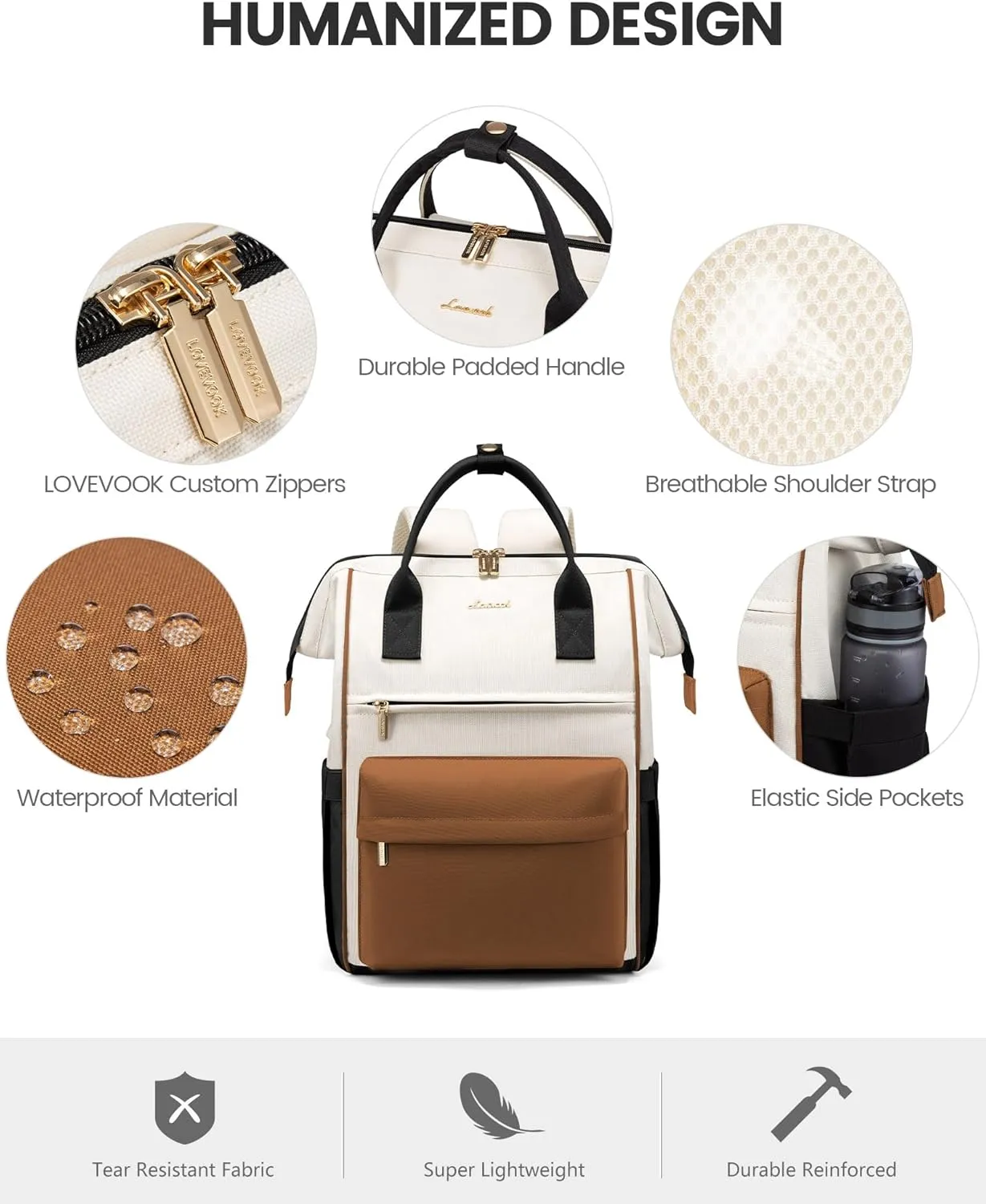 LOVEVOOK Laptop Backpack for Women Men, Teacher Nurse Work Bag Waterproof Fashion Travel Backpack Purse, 17.3 Inch Computer Backpack with USB Port
