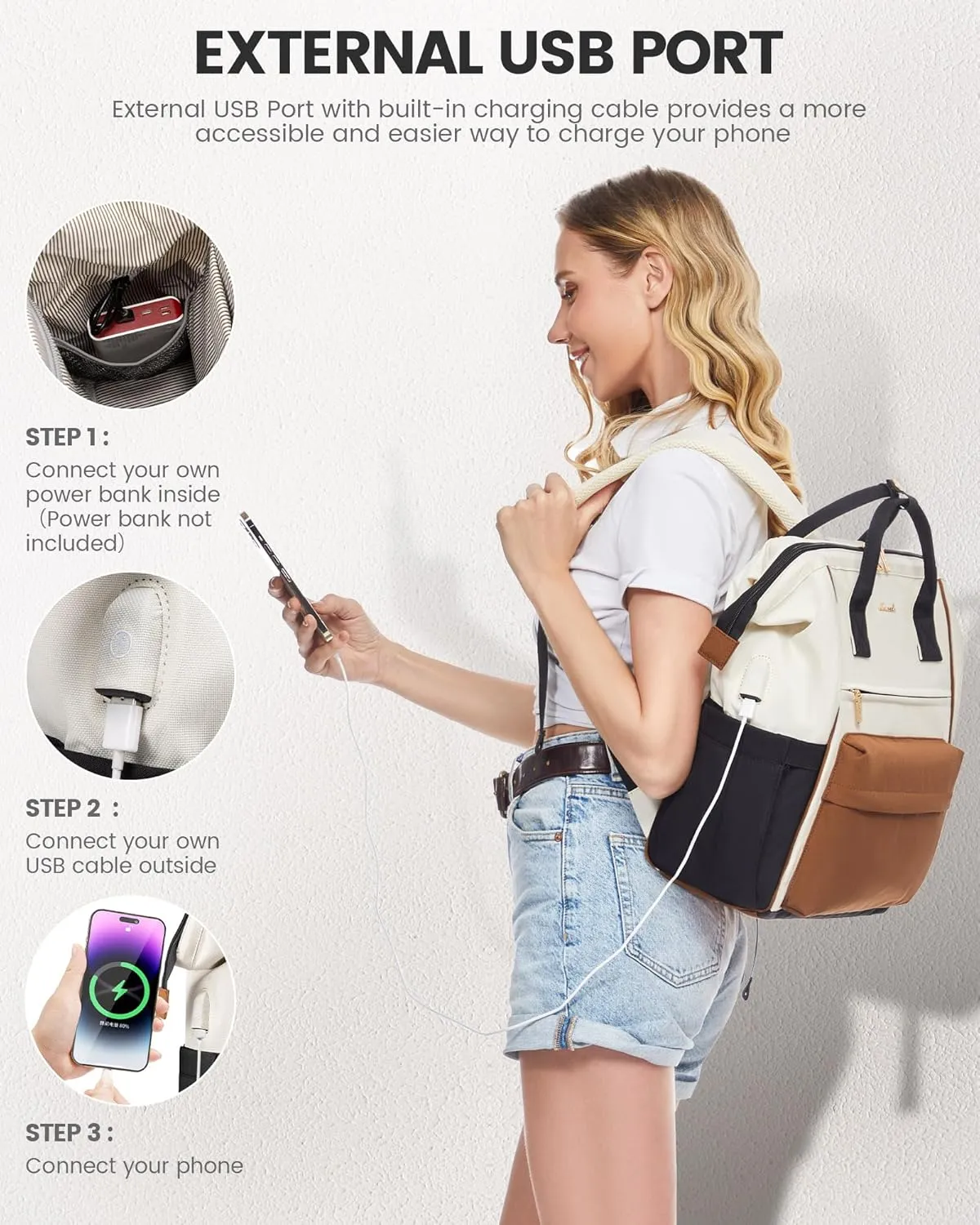 LOVEVOOK Laptop Backpack for Women Men, Teacher Nurse Work Bag Waterproof Fashion Travel Backpack Purse, 17.3 Inch Computer Backpack with USB Port