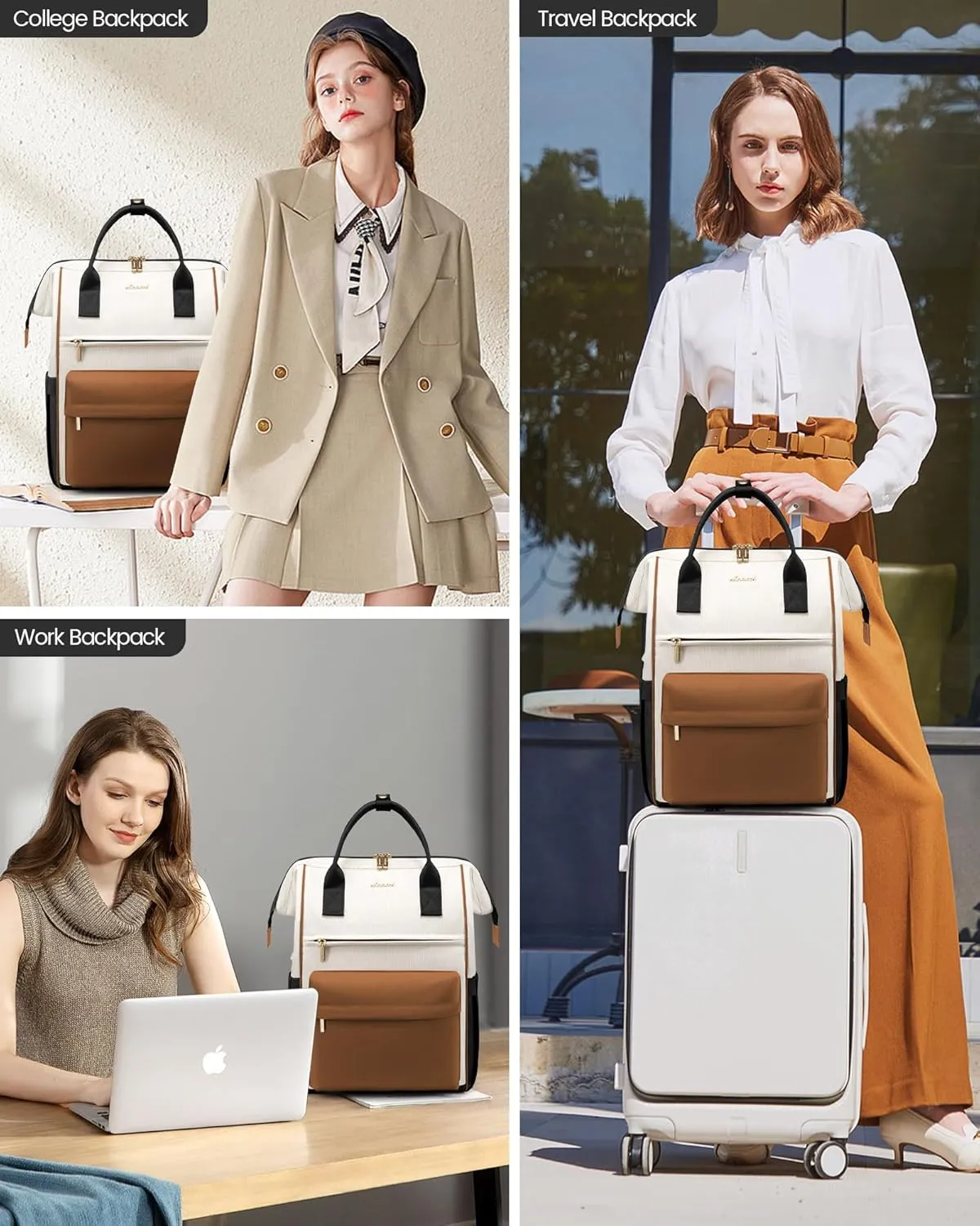 LOVEVOOK Laptop Backpack for Women Men, Teacher Nurse Work Bag Waterproof Fashion Travel Backpack Purse, 17.3 Inch Computer Backpack with USB Port