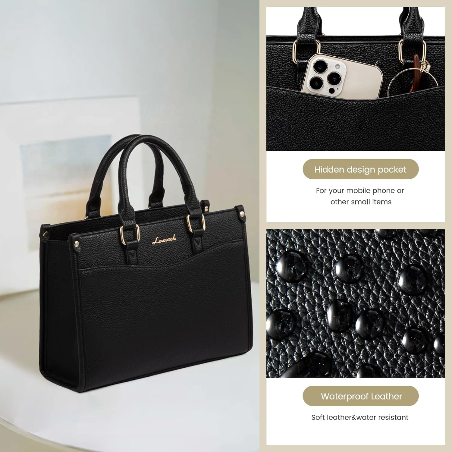 LOVEVOOK Purses for Women Purses and Handbags Tote Bag for Women Trendy Top Handle Satchel Crossbody Bag with Matching Clutch