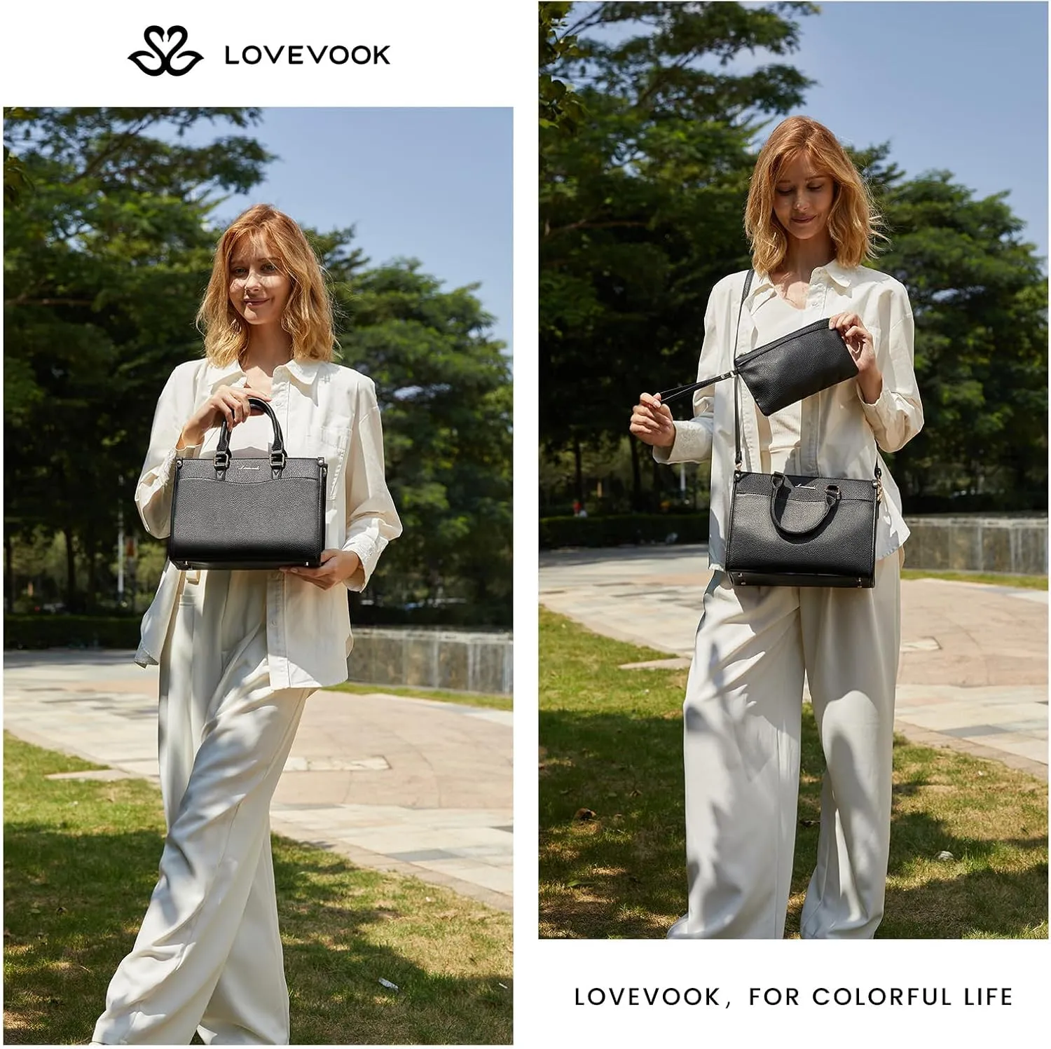 LOVEVOOK Purses for Women Purses and Handbags Tote Bag for Women Trendy Top Handle Satchel Crossbody Bag with Matching Clutch