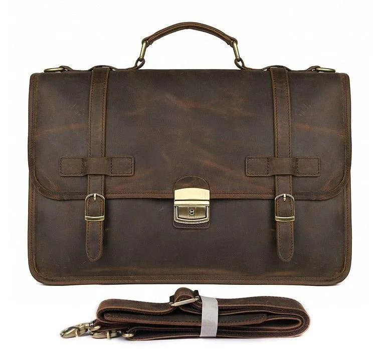 Luxury Leather Briefcase Male Genuine Leather Business