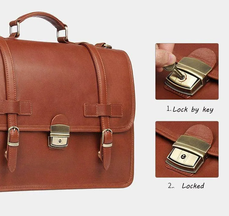 Luxury Leather Briefcase Male Genuine Leather Business