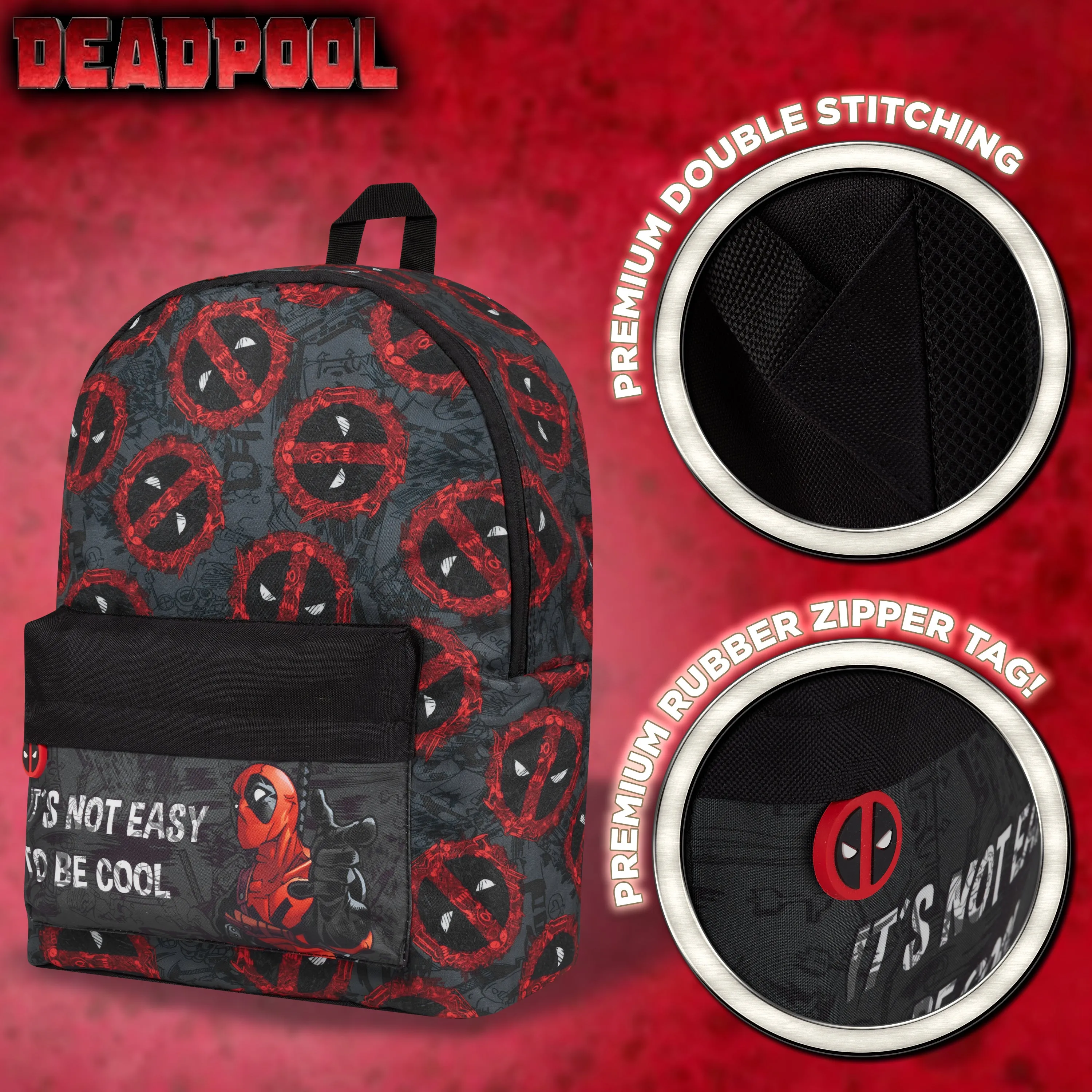 Marvel Boys Backpack Kids School Bag for Boys - DEADPOOL