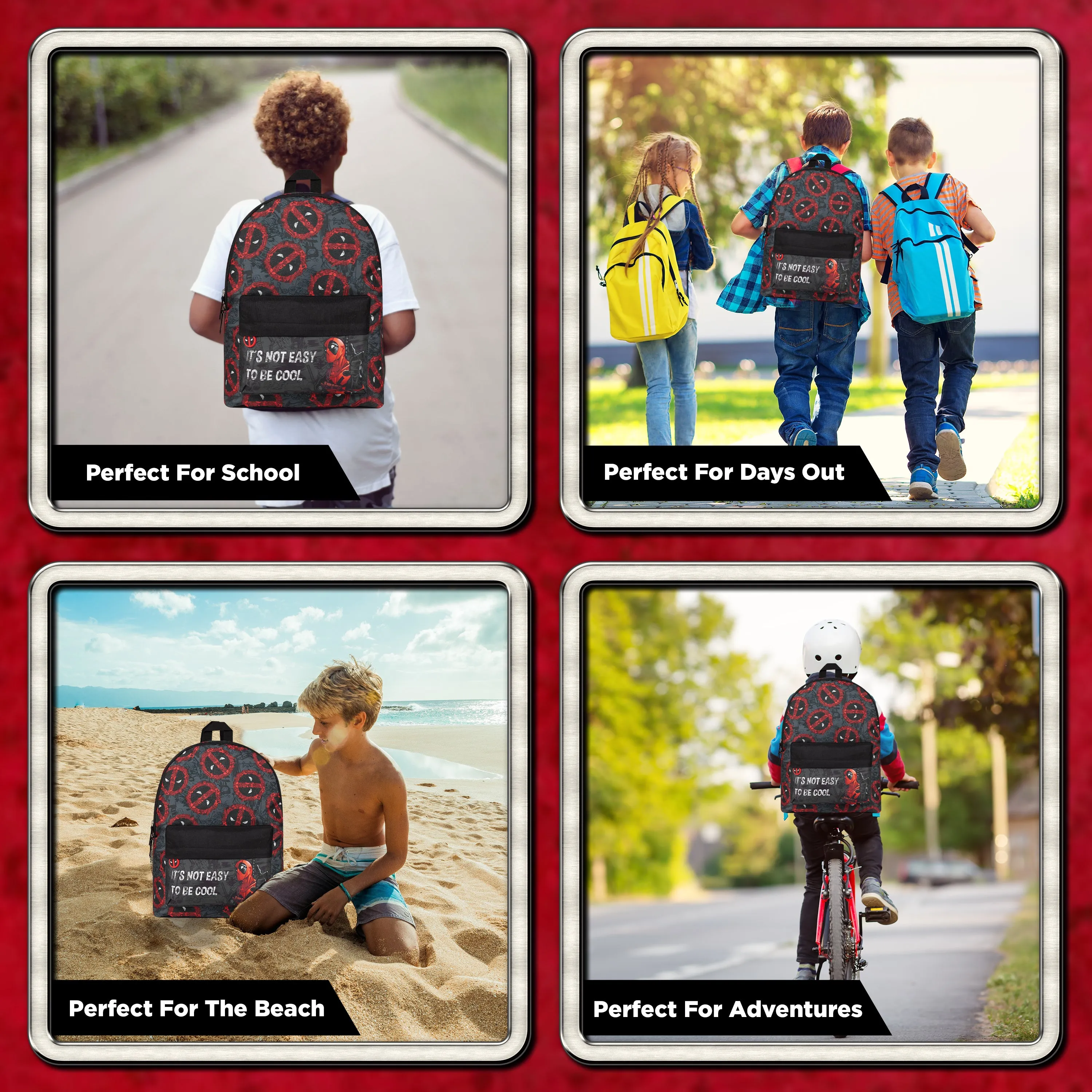 Marvel Boys Backpack Kids School Bag for Boys - DEADPOOL