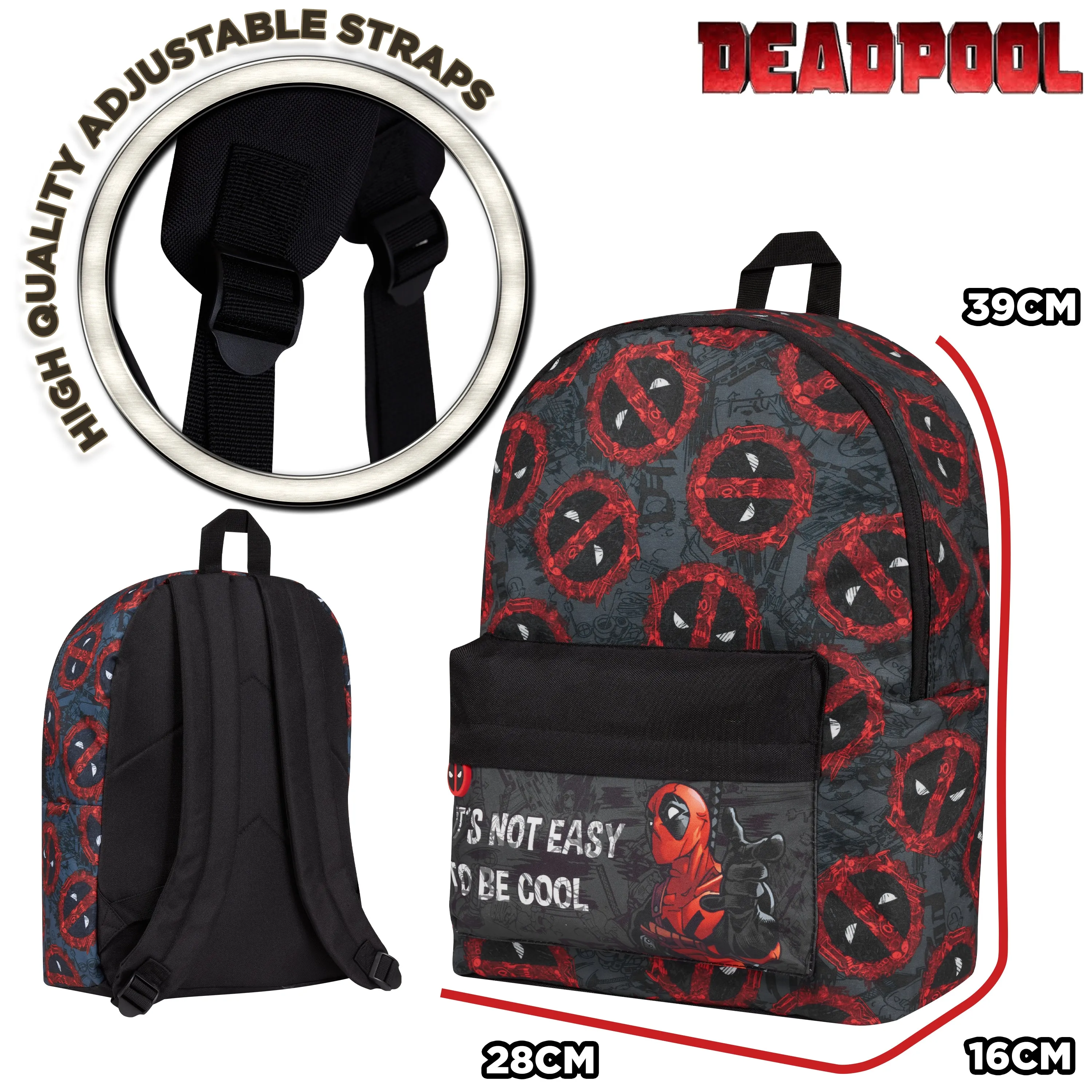 Marvel Boys Backpack Kids School Bag for Boys - DEADPOOL