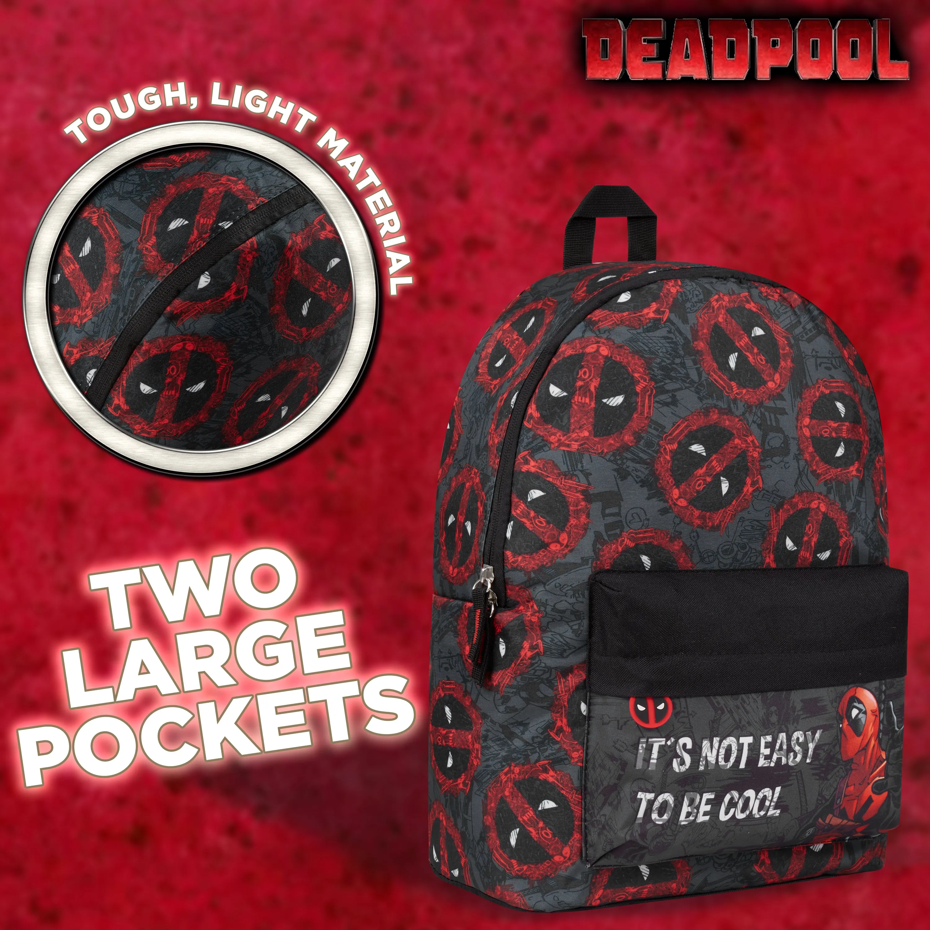 Marvel Boys Backpack Kids School Bag for Boys - DEADPOOL