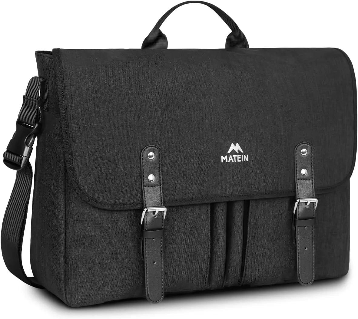 MATEIN 17 Inch Messenger Bags for Men, Large Laptop Briefcase Lightweight Unisex Crossbody Shoulder Bag College Satchel, Soft Water Resistant Daily Computer Sleeve Case for Travel Office Gifts, Black
