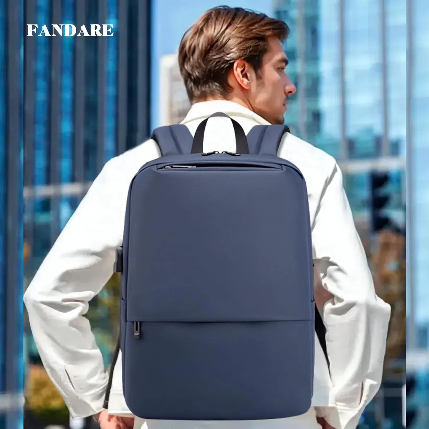 Men Business Backpack with USB Charging Port Women Daypacks College Bag Backpack Bag Men Daypacks College Travel Essentials Rucksack Blue