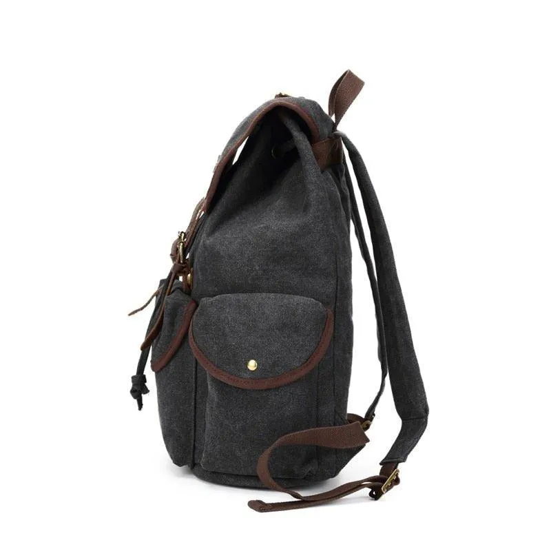 Men Casual Canvas Backpack Vintage Camping Daypack
