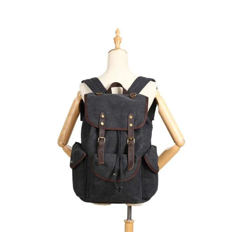 Men Casual Canvas Backpack Vintage Camping Daypack