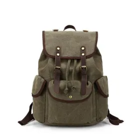 Men Casual Canvas Backpack Vintage Camping Daypack