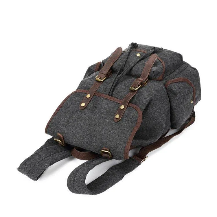 Men Casual Canvas Backpack Vintage Camping Daypack