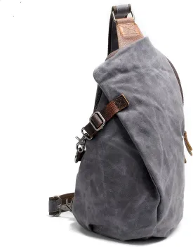 Men's Sling Backpack Waxed Canvas Crossbody Bag Casual Daypacks