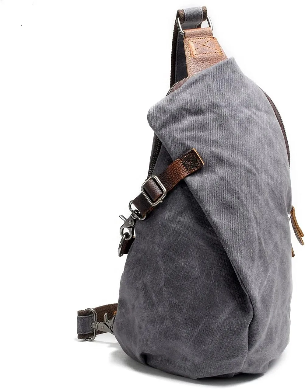 Men's Sling Backpack Waxed Canvas Crossbody Bag Casual Daypacks