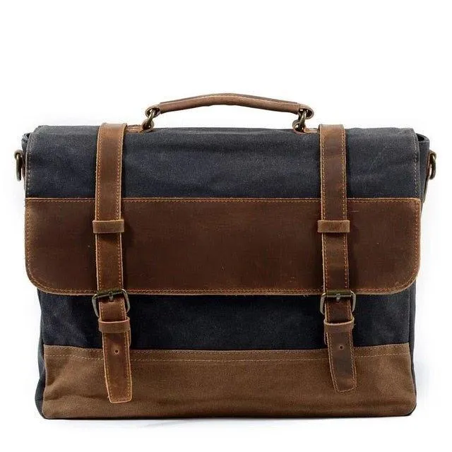 Mens Waxed Canvas Laptop Messenger Bag