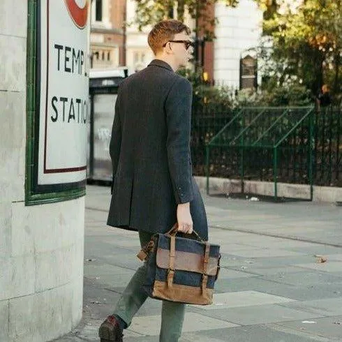 Mens Waxed Canvas Laptop Messenger Bag