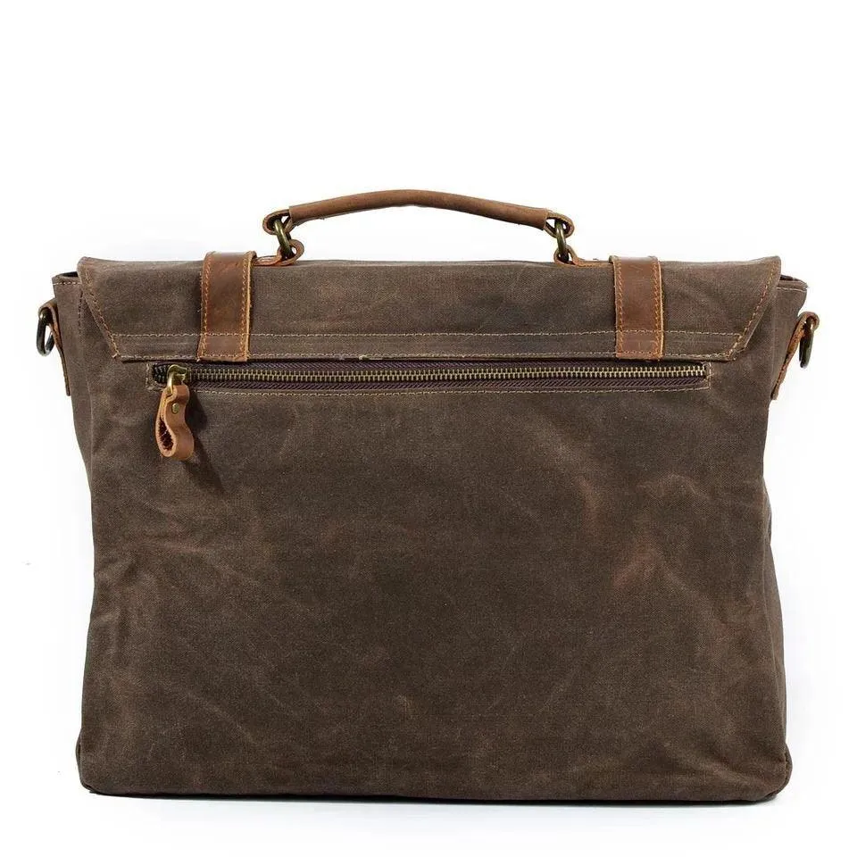 Mens Waxed Canvas Laptop Messenger Bag