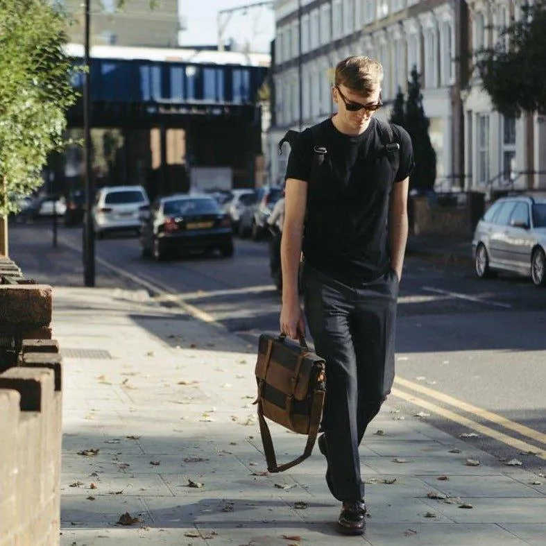 Mens Waxed Canvas Laptop Messenger Bag