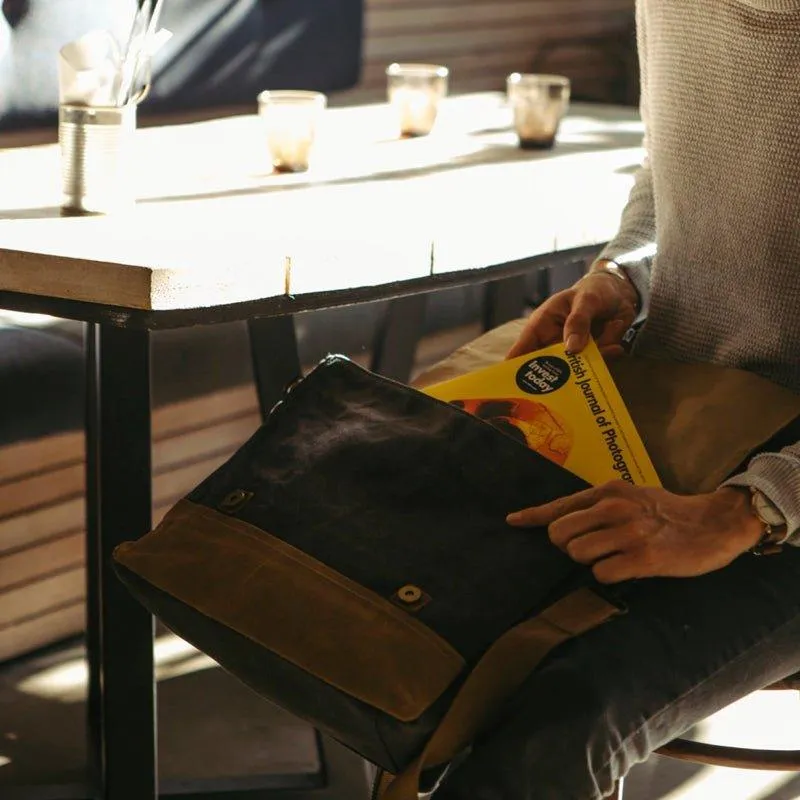 Mens Waxed Canvas Laptop Messenger Bag