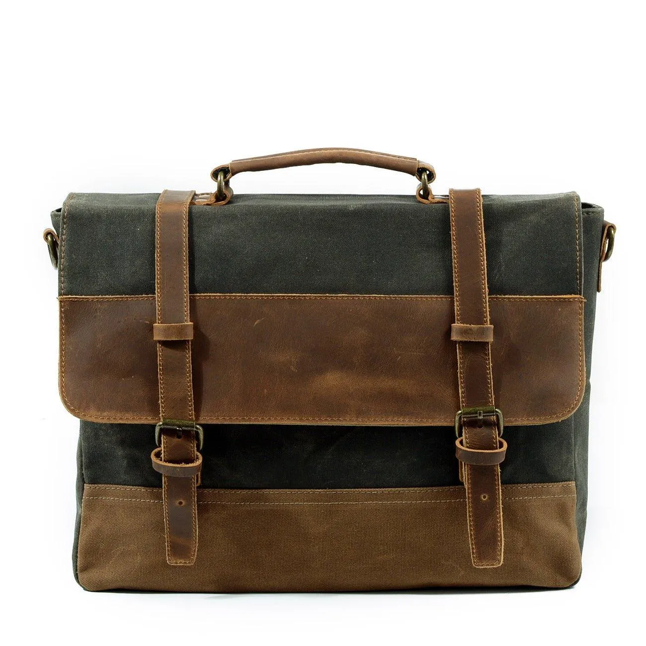 Mens Waxed Canvas Laptop Messenger Bag