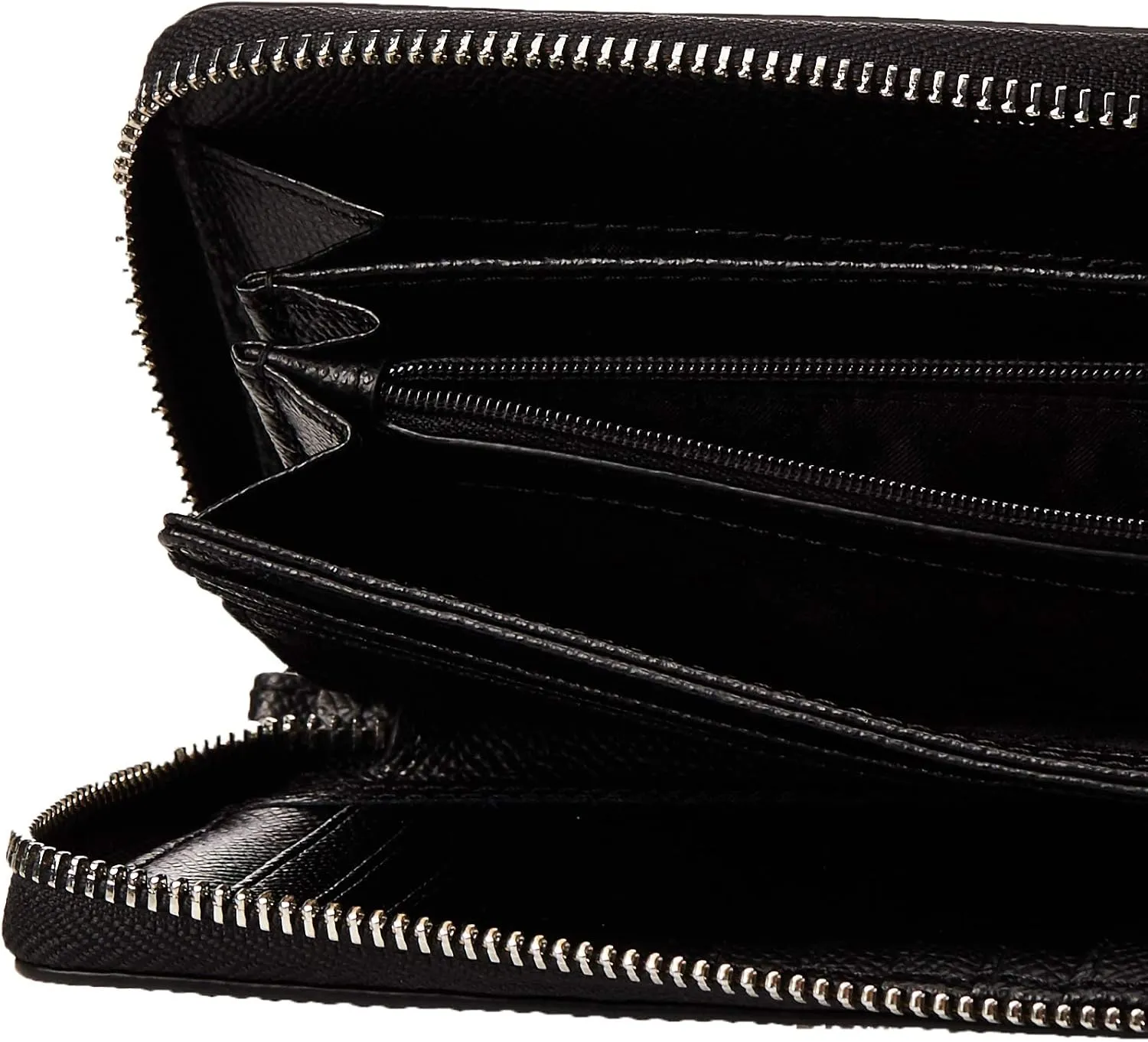 Michael Kors Women's Jet Set Travel Continental Wallet, Silver-Tone Hardware/Black, One Size