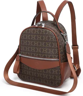 Mini Backpack Purse for Women Multi Pocket Small Backpacks Ladies Convertible Shoulder Handbags Designer Travel Backpack with Wide Strap, Brown