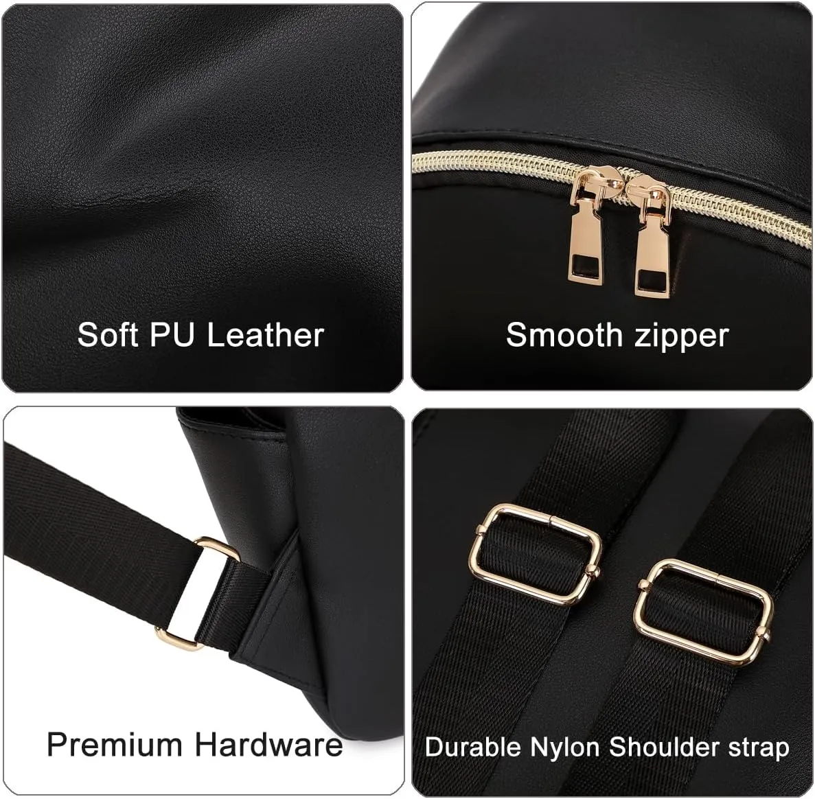 Mini Backpack Purse for Women PU Leather Small Backpack Fashion Multi Pockets Casual Daypacks Ladies Travel Shoulder Bags Grey