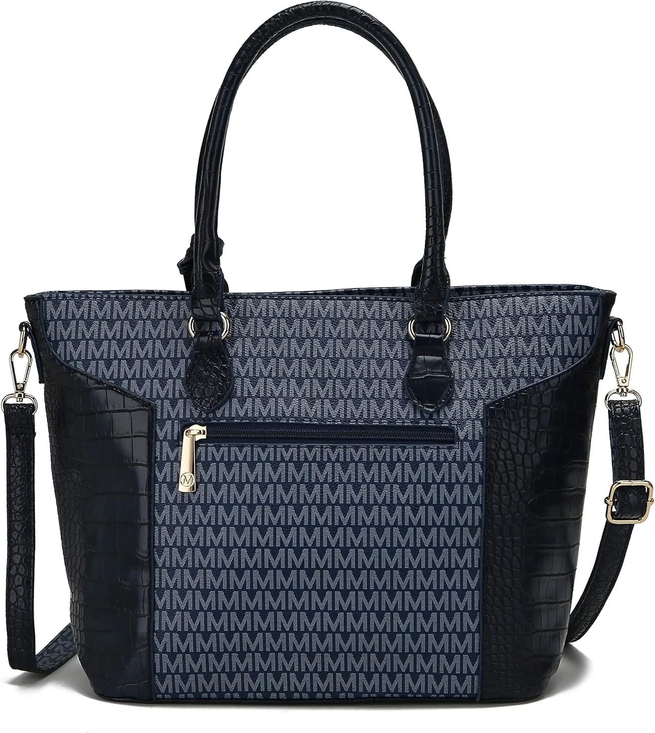 MKF Collection Shoulder Bag for Women, Crossbody Purse & Wristlet: PU Leather Satchel Pocketbook 3 PCs Handbag Set