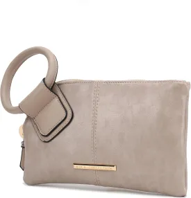 MKF Collection Wristlet Pouch Clutch Wallet for Women's Handbag, Small Purse Black Circular handle Purse Bag By Mia K
