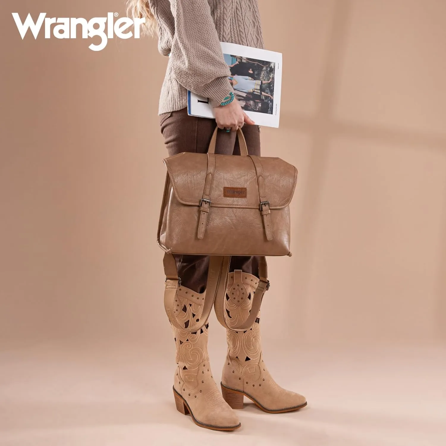 Montana West Wrangler Convertible Backpack for Women Briefcase Messenger Bag Professional Computer Work Bag for Business/Travel/Office
