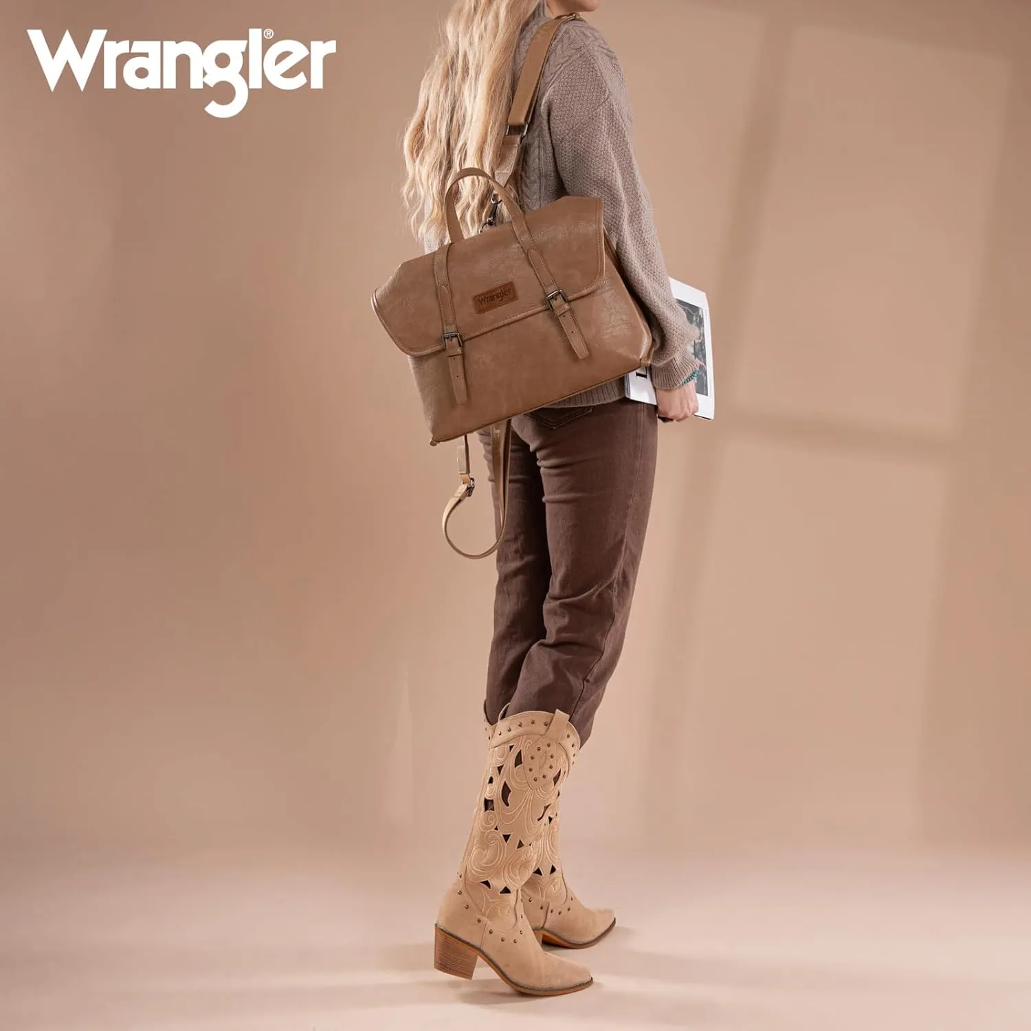 Montana West Wrangler Convertible Backpack for Women Briefcase Messenger Bag Professional Computer Work Bag for Business/Travel/Office