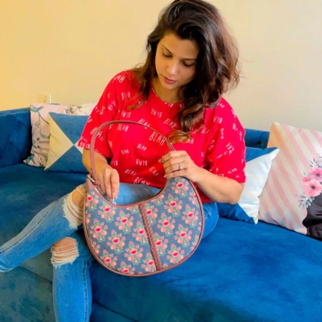 Mughal Garden Print Hobo Bag