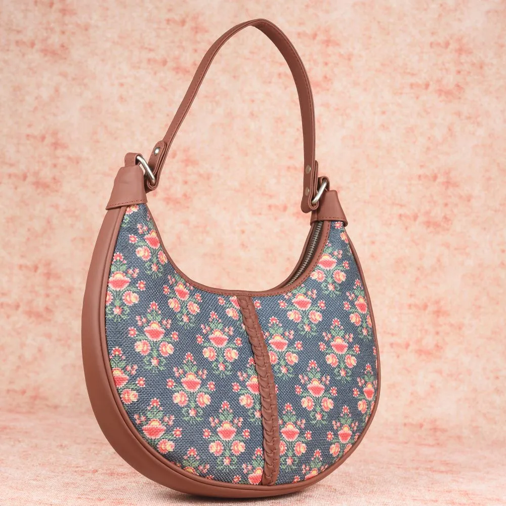Mughal Garden Print Hobo Bag