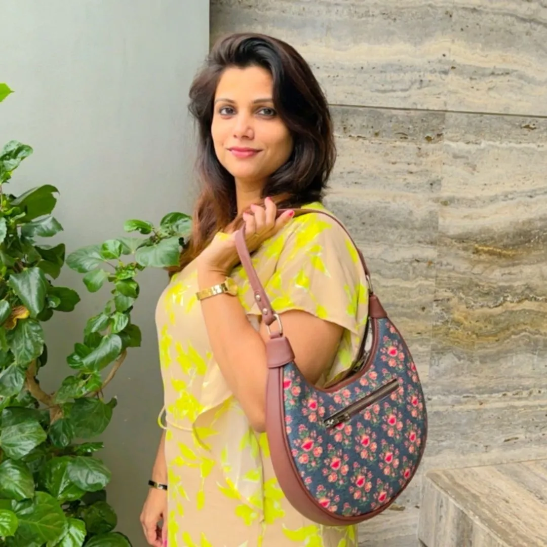 Mughal Garden Print Hobo Bag