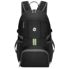 OlarHike Lightweight Travel Backpack, 35L Water Resistant Packable Traveling/Hiking Backpack Daypack for Men & Women, Multipurpose Use, Black