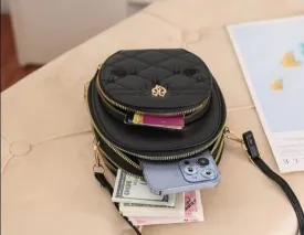 Plain Black PU Leather Crossbody Bag for Girls - Stylish & Versatile Design