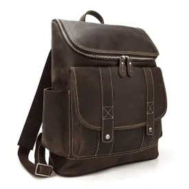 Premium Leather Backpacks 16In Laptop Daypack Travel Bag