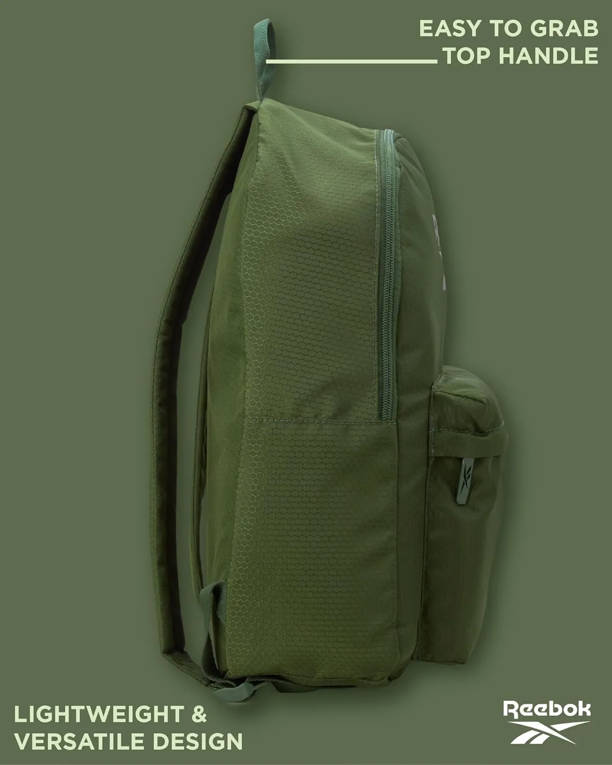 Reebok Element Backpack - Lightweight Compact Everyday Carry On Work, Gym, or Travel Backpack for Men and Women, Green Element