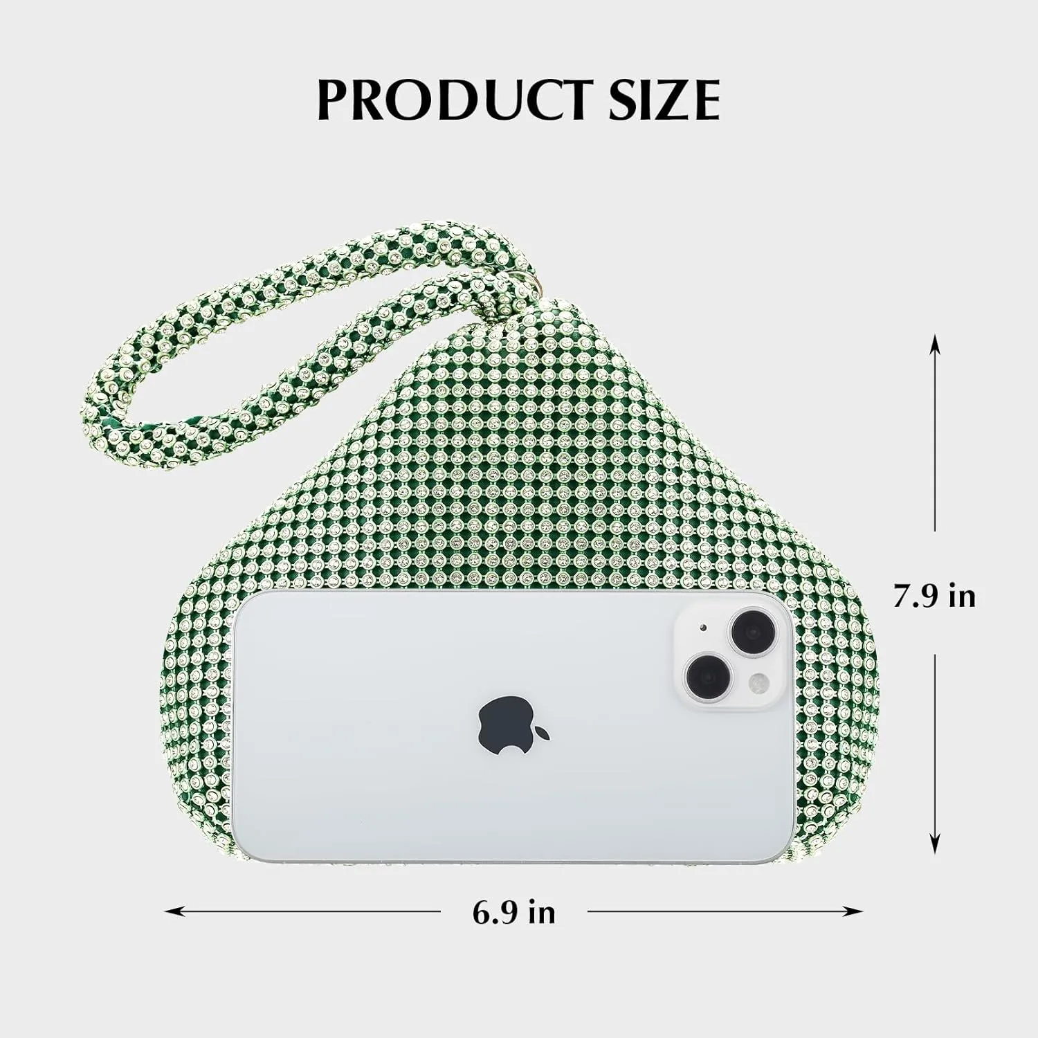 Rhinestone Clutch Purses Evening Handbags for Women's Vintage Elegant Triangle Purse for 1920s Party Wedding