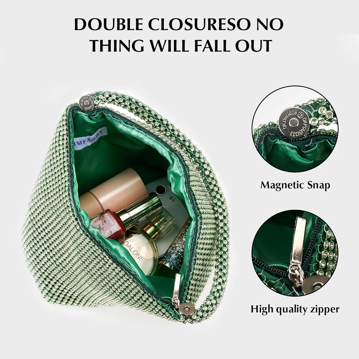 Rhinestone Clutch Purses Evening Handbags for Women's Vintage Elegant Triangle Purse for 1920s Party Wedding