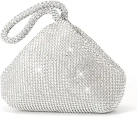 Rhinestone Clutch Purses Evening Handbags for Women's Vintage Elegant Triangle Purse for 1920s Party Wedding