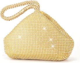 Rhinestone Clutch Purses Evening Handbags for Women's Vintage Elegant Triangle Purse for 1920s Party Wedding