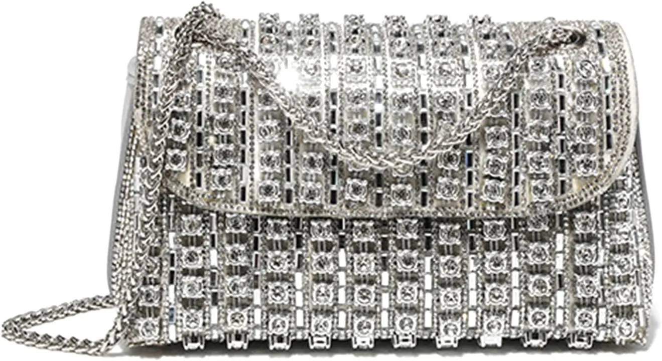 Rhinestones Clutch Purses for Women Chain Shoulder Bags Sparkly Evening Bags for Cocktail Prom Party Wedding