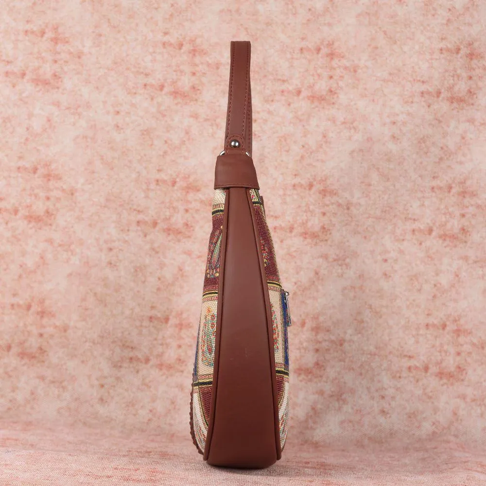 Royal Indian Peacock Motif Hobo Bag