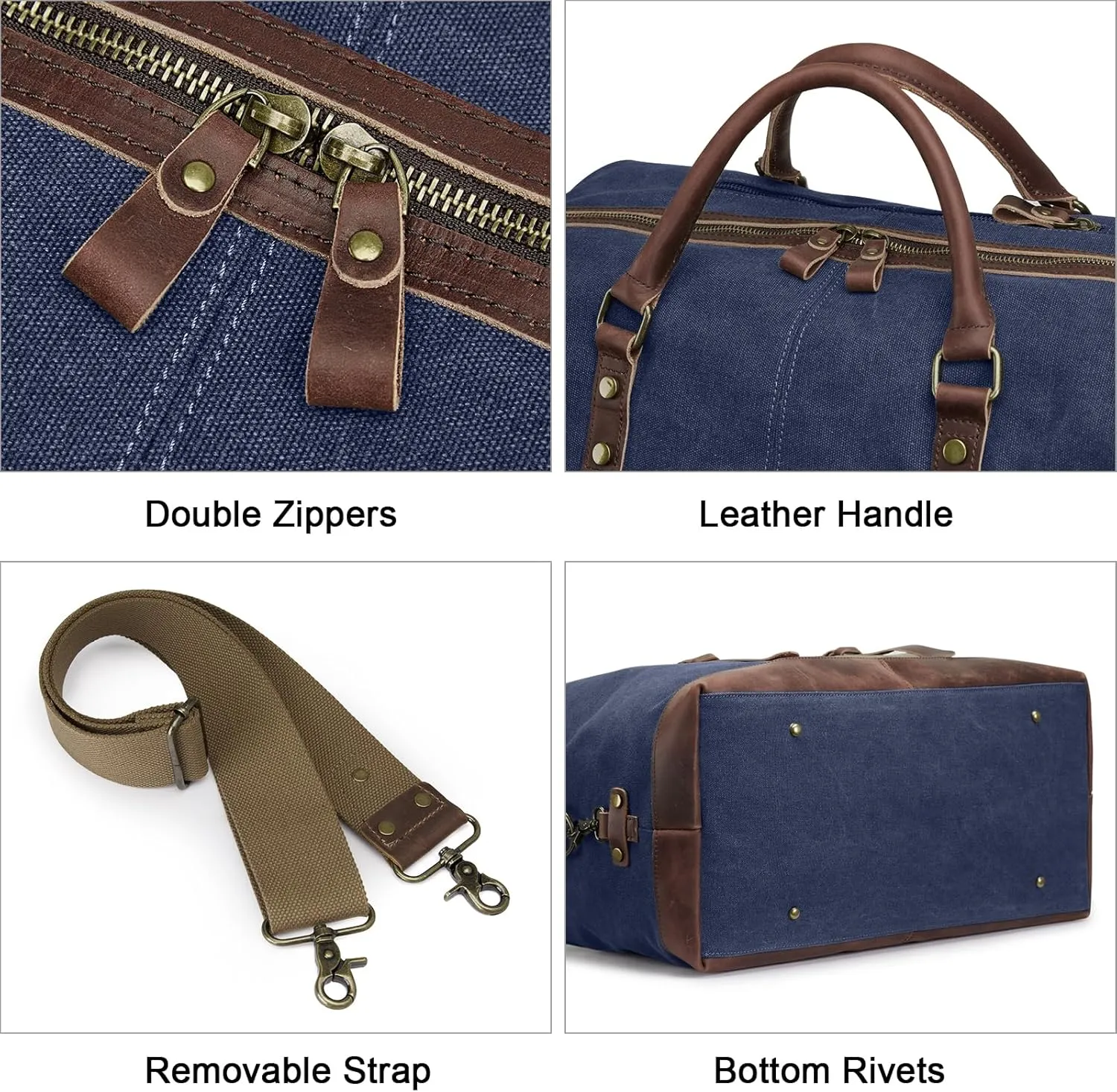 S-ZONE Duffle Bag for Travel Canvas Duffel Bag Carry on Weekender Bag for Men