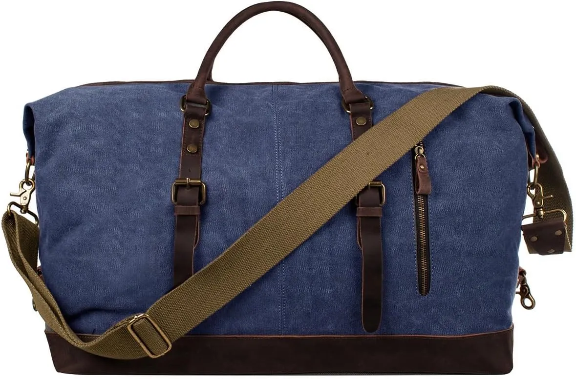 S-ZONE Duffle Bag for Travel Canvas Duffel Bag Carry on Weekender Bag for Men