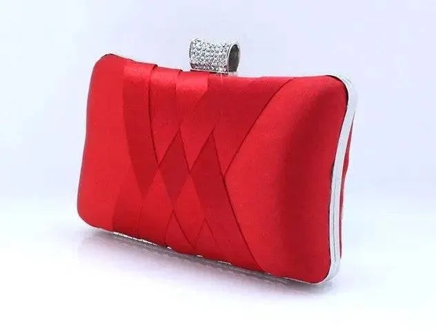 Satin Bride Clutch - Designer Evening Bag for Wedding Parties, Shoulder Bag 7395